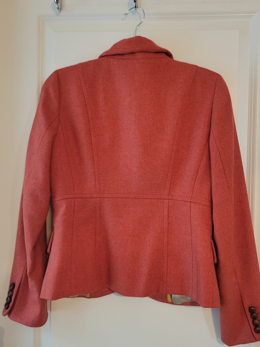 J. Crew Orange Coral Rounded Collar Wool-Blend Blazer - Picture 6 of 9